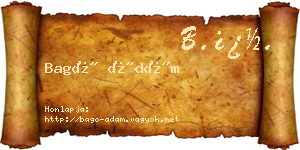 Bagó Ádám névjegykártya