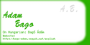 adam bago business card